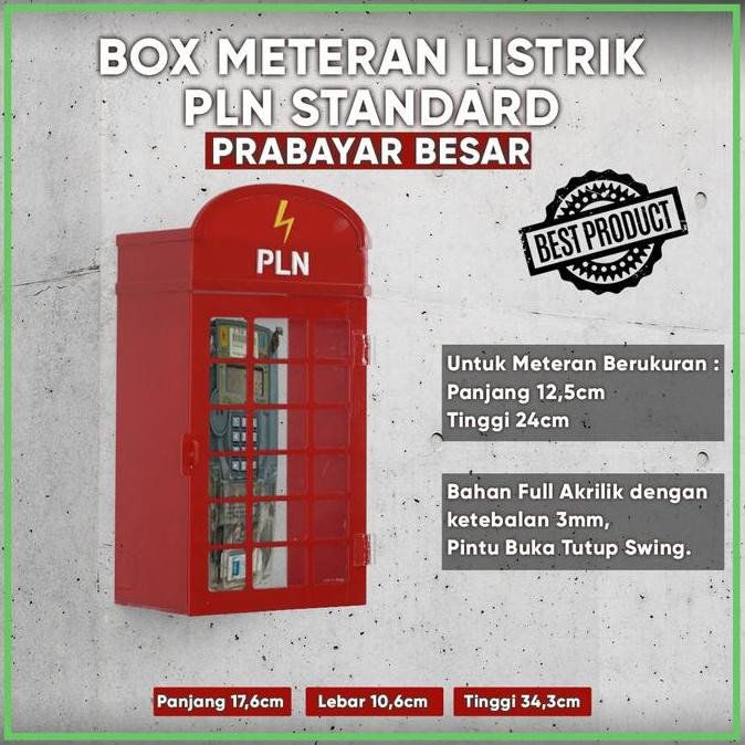 Box Meteran Listrik PLN Token Prabayar Besar Bahan Acrylic