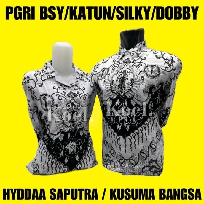 Tersedia Seragam Batik PGRI Resmi Terbaru Pria & Wanita BSY/Katun/Silky/Doby