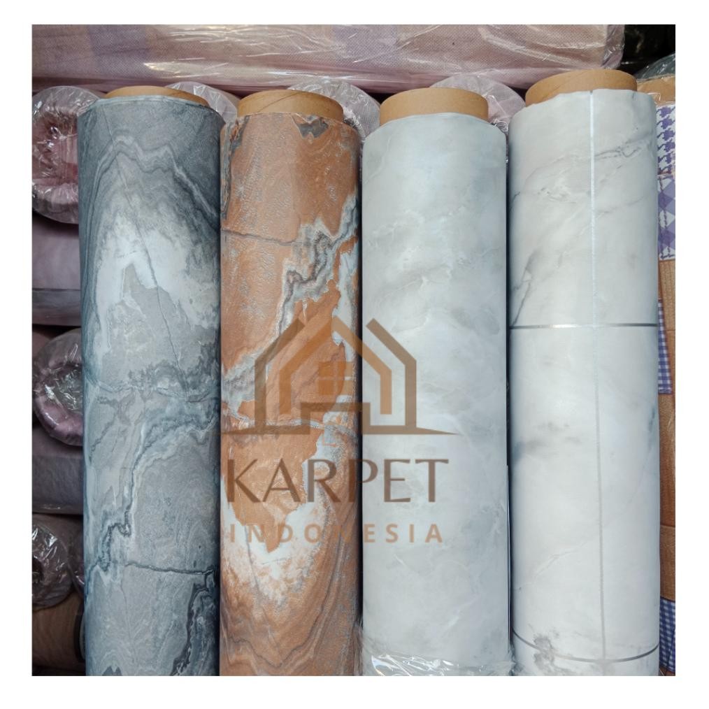 NEW Karpet Vinyl Lantai Motif Marmer Murah 15 Meter Cuci Gudang