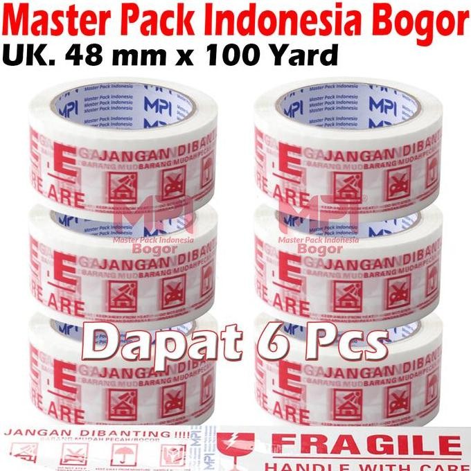 

Promo 1 Slop [ 6 Pcs ] Lakban Fragile Putih 48 Mm X 100 Yard Handle With Care Jangan Dibanting - Master Pack Indonesia