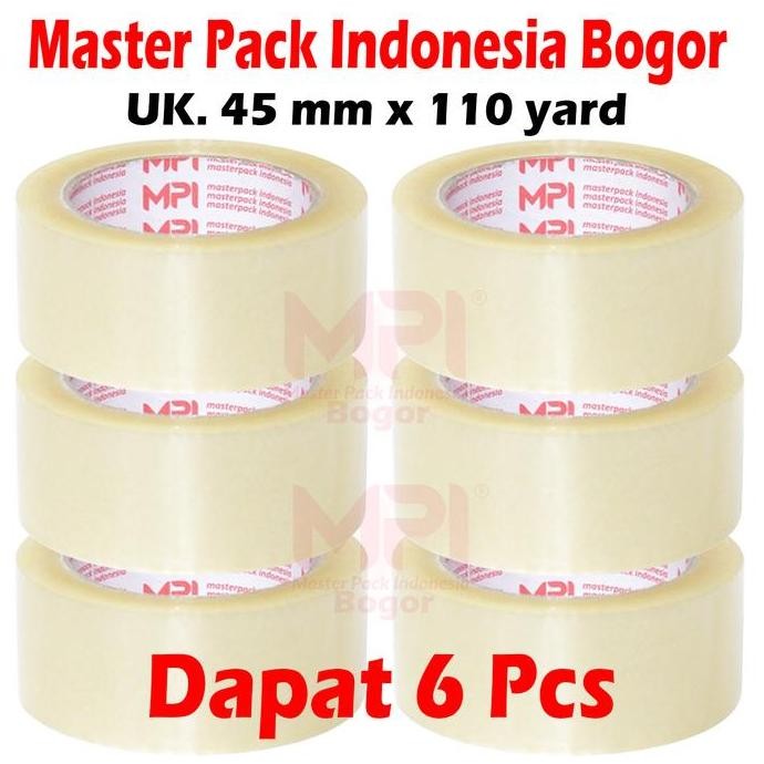 

Termurah 6 Pcs - Lakban Bening 45 Mm X 110 Yard / Lakban Untuk Packing - Master Pack Indonesia