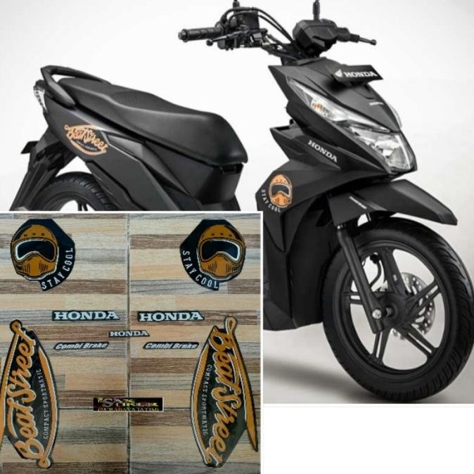 Promo striping original Honda beat street hitam dof tahun 2019 COD