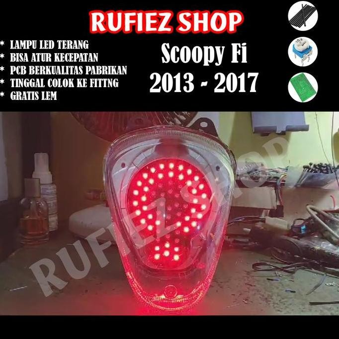 Promo Custom lampu stoplamp running scoopy fi 2013 2014 2015 2016 2017 COD