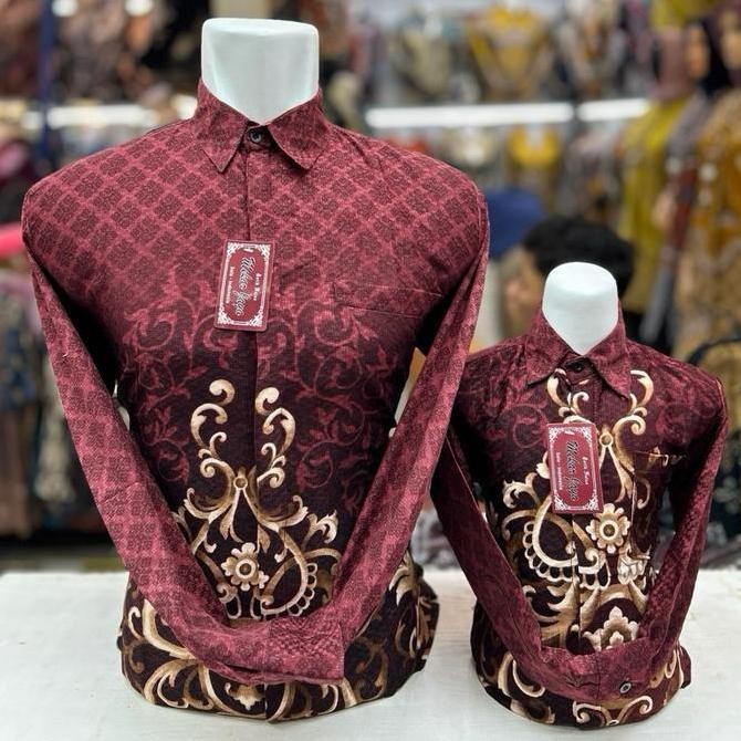 Tersedia FOR SALE Batik serat dobby tenun ayah dan anak pakai furing premium//batik ayah//batik anak