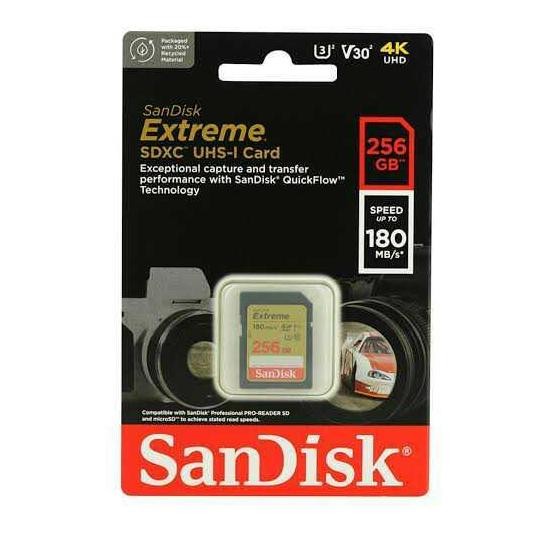 Sandisk Sd Card Extreme 256Gb 150Mb/S - Sdcard Extreme 256 Gb 150 Mbps New Stok