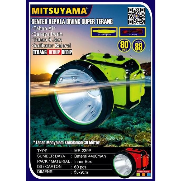 Senter Kepala Diving Selam Ring 88 Mitsuyama Ms-239P Ms-239K