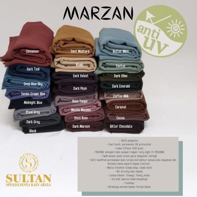 (Expert) Kain Sultan Bahan Untuk Gamis Abaya Mazen ( Marzan )