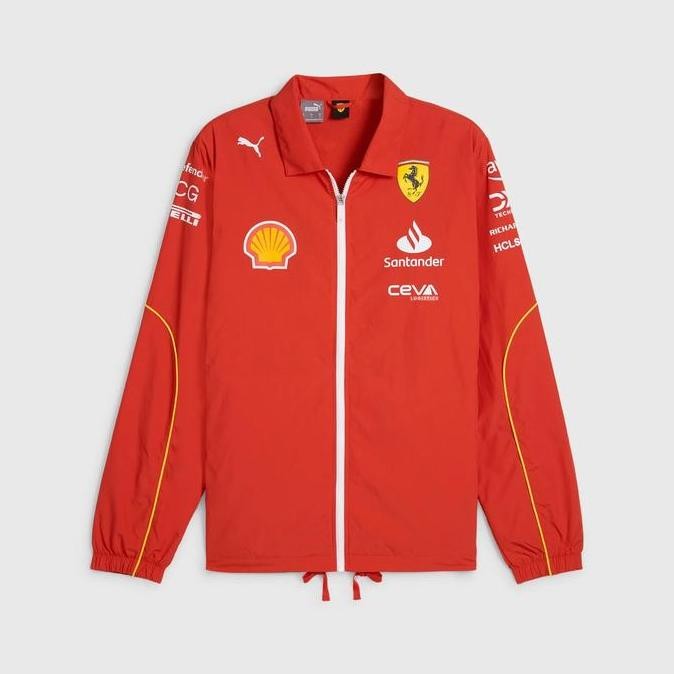 Scuderia Ferrari F1 2024 Team Coach Jacket. Jaket Pria