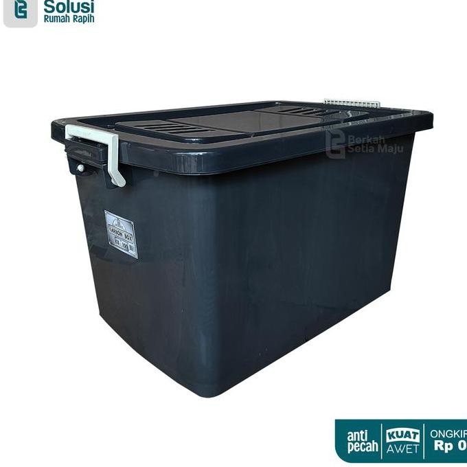 

Terlaris Box Container Plastik Besar 100 Liter Akako Kotak Penyimpanan Hitam