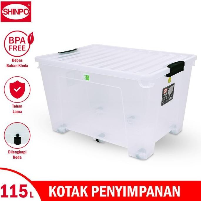 

Terlaris Shinpo Titan Kontainer Plastik 115 Liter Dengan Roda Container Box Kotak Penyimpanan Sip-103-Cb115