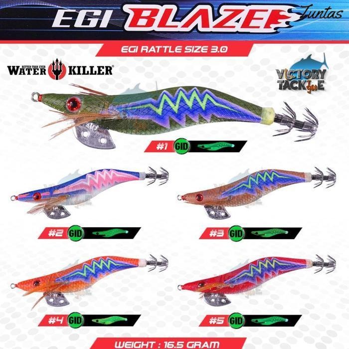 Promo Umpan Pancing Squid Jig Egi Water Killer Egi Blaze 3.0 Rattle Type