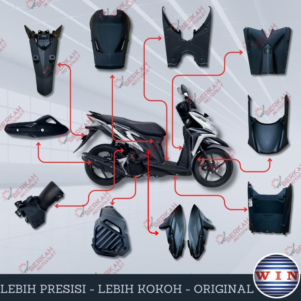 Promoo Mei Cover Dek Dasbor Bodi Body Kasar Full Fullset Honda Vario Techno 125 Fi Injeksi Old 2012 