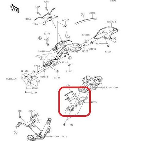 Braket Headlamp Kawasaki Z250SL Orinal, Ready Stock
