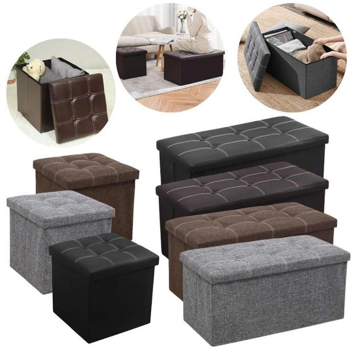 

Terlaris Kotak Sofa Kursi Duduk Bangku Lipat Minimalis Storage Box Foldable Tempat Penyimpanan Barang Serbaguna