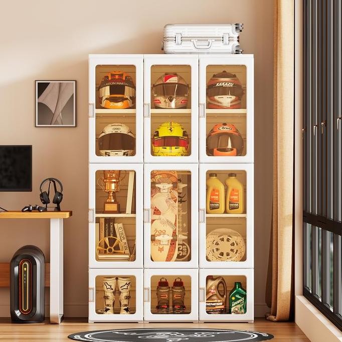 

Terlaris Antbox Lemari Penyimpanan Helm Rak Organizer Serbaguna 14 Box