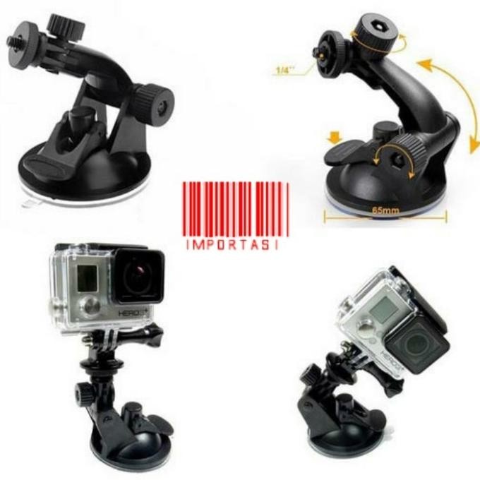 (Expert) Suction Cup Mount Holder for Dashcam Phone Holder Gopro Kaca Mobil