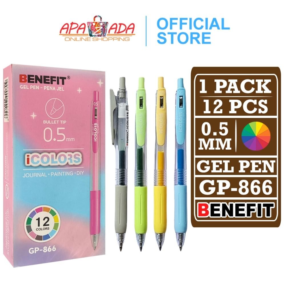 

Apazada - Gel Pen / Pulpen Gel 0.5mm [1 Pack - 12 Pcs Pulpen] / Pena Cetek iCOLORS Clip GP-866