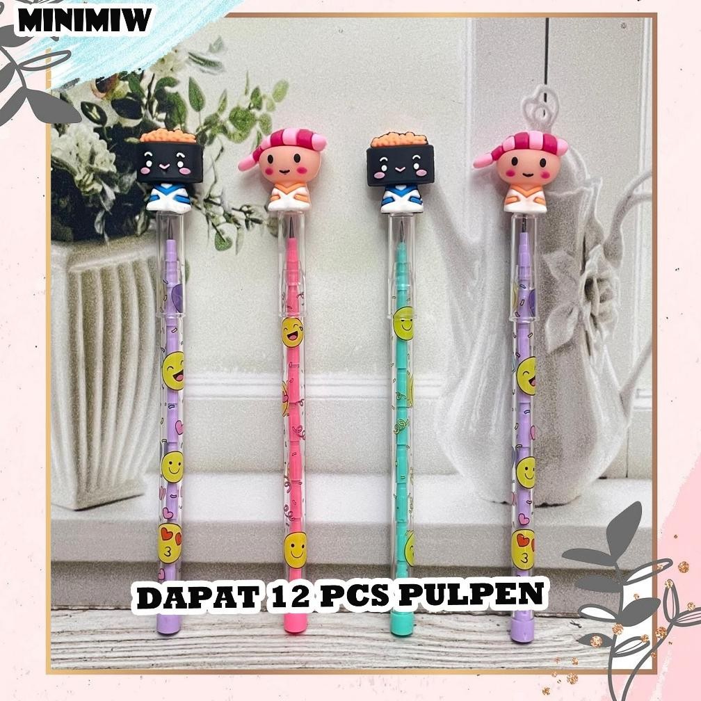 

SELUSIN (12 PCS) PENSIL SUSUN SUSHI PNS-1462 KARAKTER KARTUN JAPAN SEBLAK BENSIA PELURU REFILL BISA ISI ULANG KARAKTER UNIK MURAH PENCIL ALAT TULIS KANTOR SEKOLAH MURAH TERMURAH COD