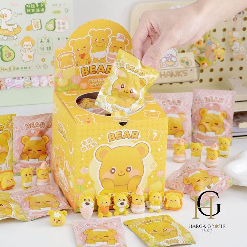 

1 BOX ISI 32PCSPenghapus Mystery Bag Butter Bear ER-1719 ALAT TULIS KANTOR LUCU KARTUN BUTTER BEAR THAILAND