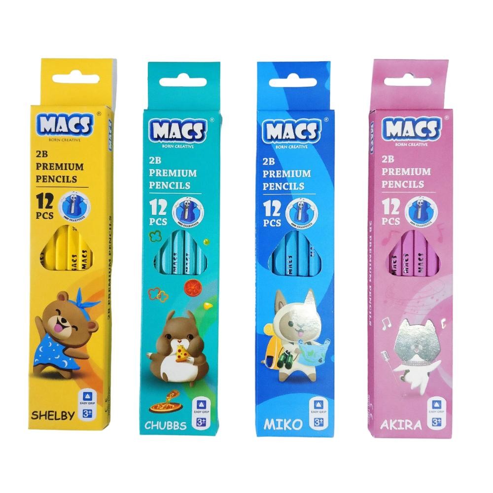 

(PACK) Pensil Hitam 2B Segitiga / Pencils 2B Premium Triangle - Macs MURAH