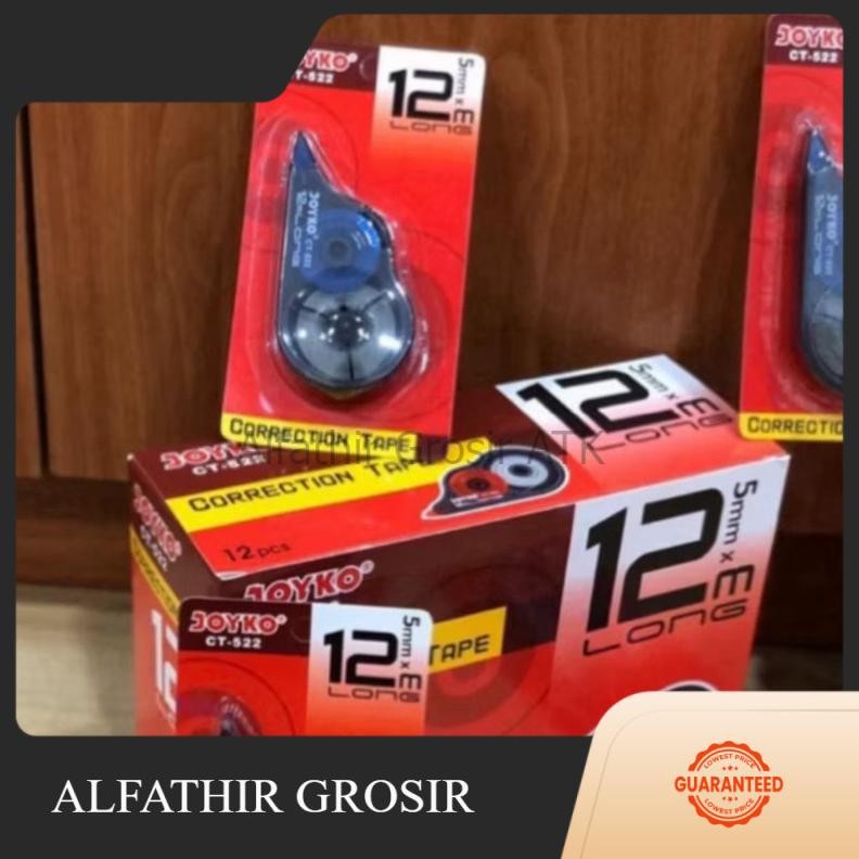 

Tipex Kertas Correction Tape Pita Koreksi Joyko CT-522 (12 meter x 5 mm) - ISI 12 PCS