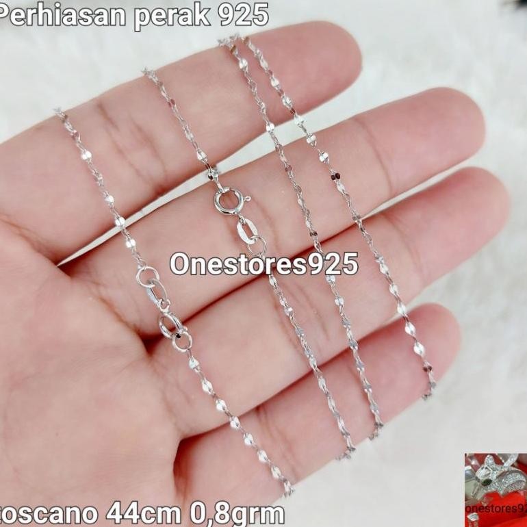 sfI Kalung Toscano Perak Asli Silver 925 Lapis Emas Putih AST