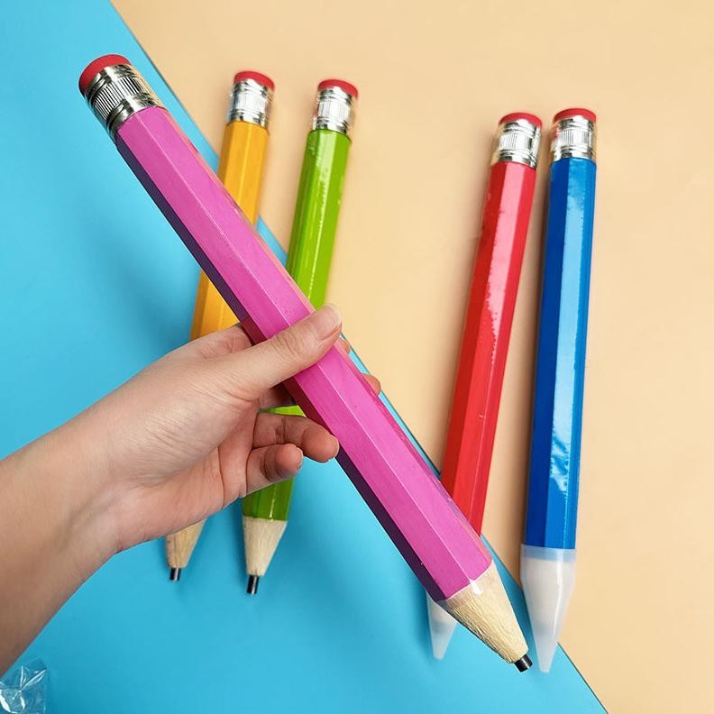 

33 CM Pensil Jumbo Besar Mainan Pensil Raksasa Pensil Anak-anak Alat Tulis Asli Jumbo Hiasan Photo Kado