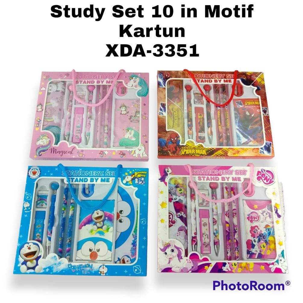 

PAKET ALAT TULIS / STUDY SET 10 IN 1 UKURAN BESAR KARAKTER KARTUN