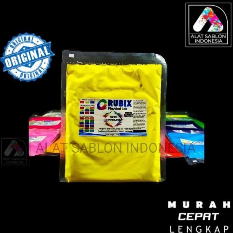 

TINTA SABLON RUBIX HC PLASTISOL KUNING YELLOW HIGH COVERAGE 200GR