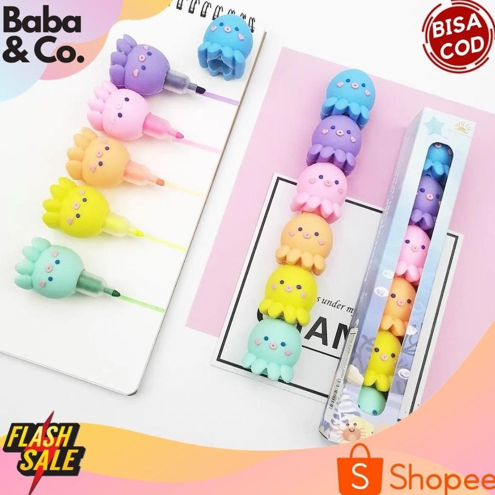 

STABILO MARKER HIGHLIGHTER SUSUN KARAKTER GURITA LUCU CUTE 1 SET 5 WARNA TERMURAH FANCY UNIK COD