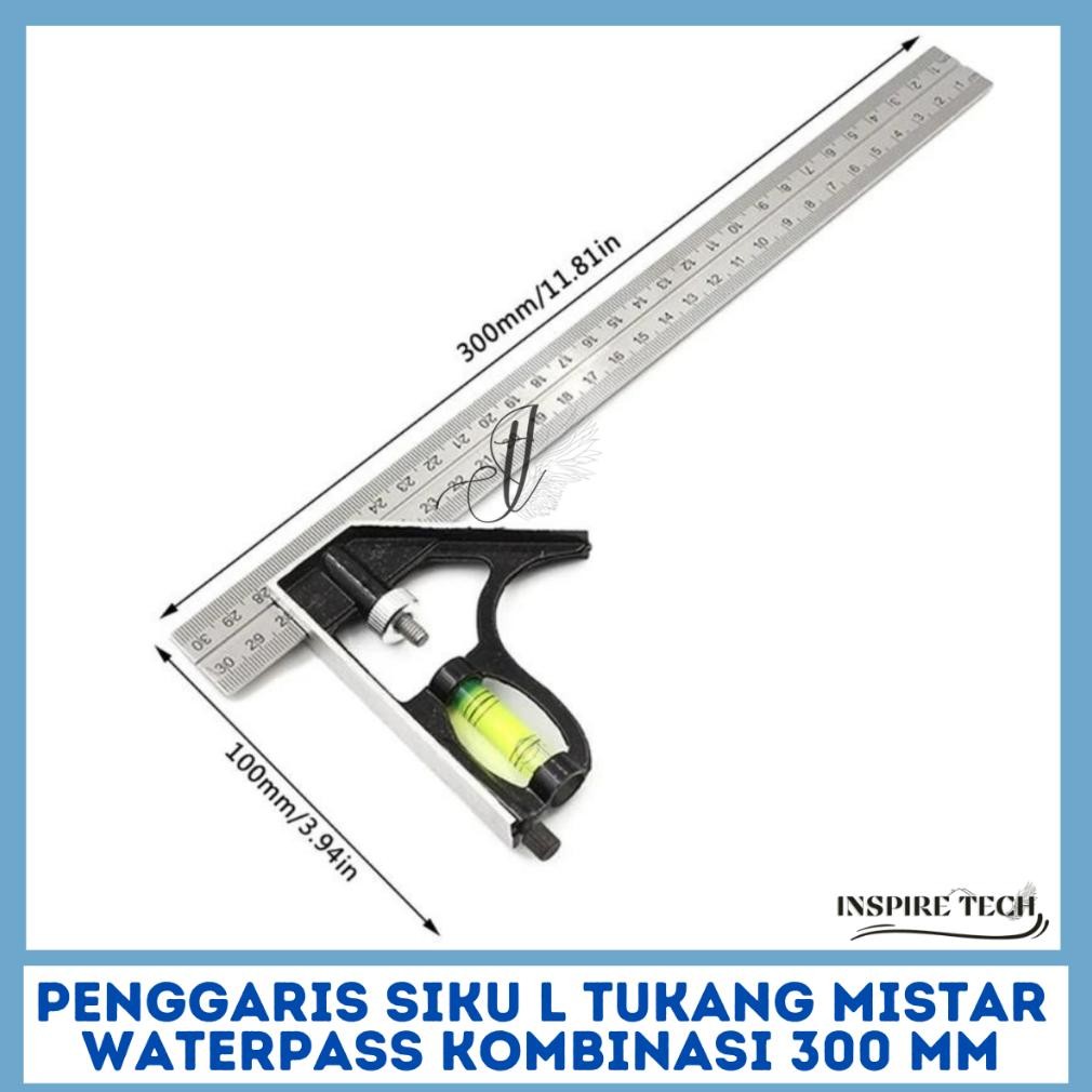 

PENGGARIS MISTAR SIKU STAINLESS STEEL UKUR SUDUT WATERPASS BENTUK L 300mm AST
