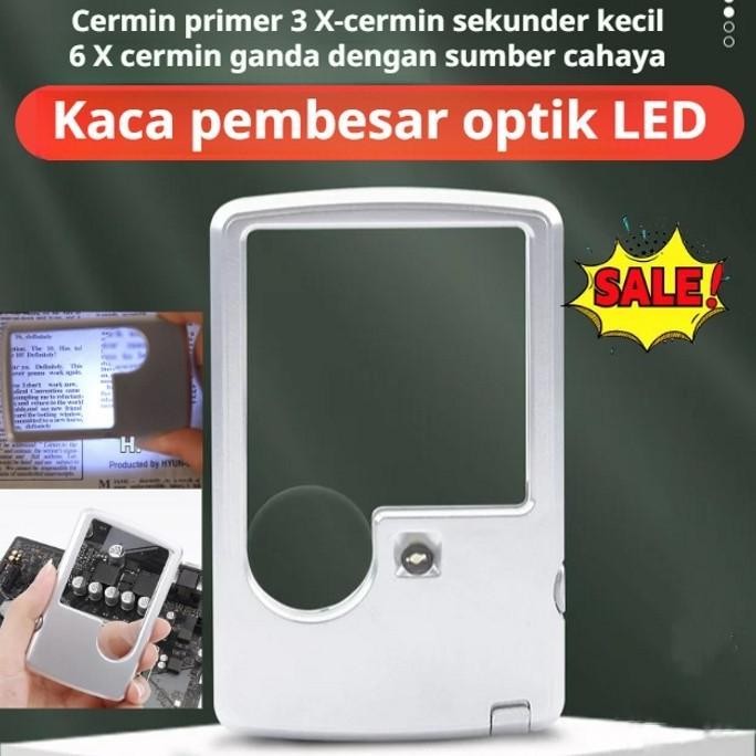

Kaca Pembesar Lensa Optik Portable Lampu Led 3-6 Kali Ultra-Tipis Rectangular Light Magnifying Glass AST