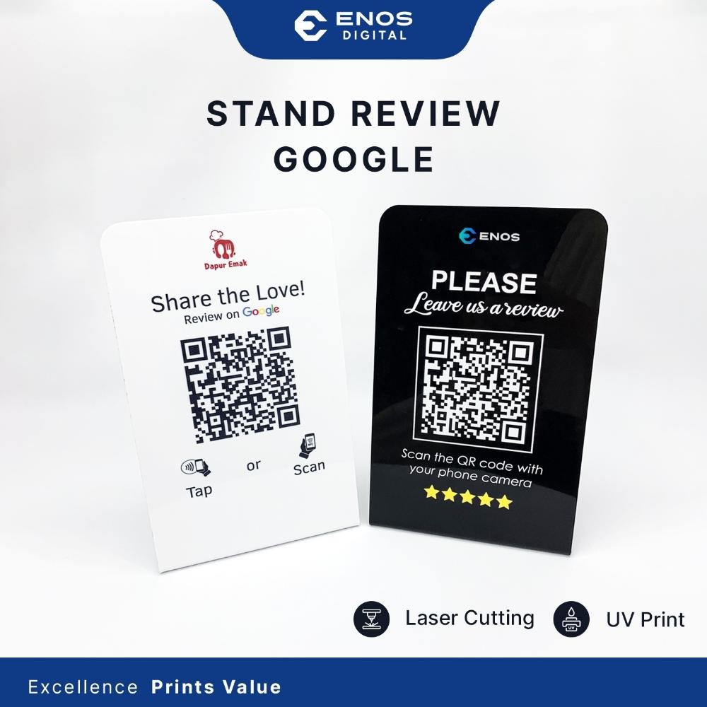 

Google Review Acrylic Stand Papan QR Ulasan Bisnis, Toko, Resto & Cafe Ukuran: 15x24 cm AST