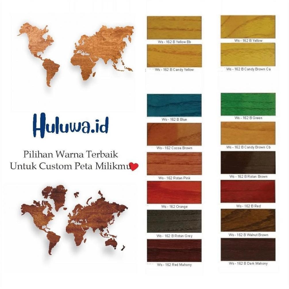Peta Dunia Kayu / Hiasan Dinding Peta / World Maps / Wooden World Map / Dekorasi Dinding - M