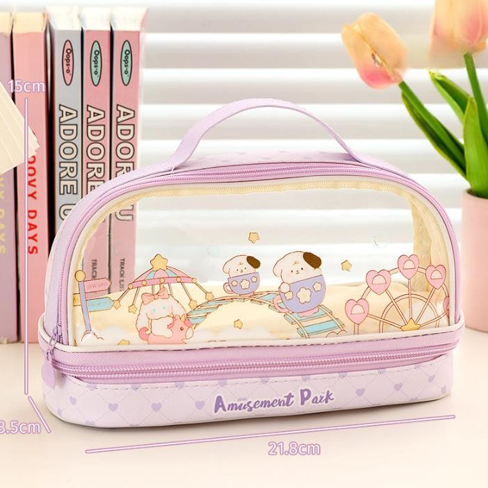 

Kinokimi - Tempat Pensil Besar,Transparant PVC Pencil Case, Tas Pensil Sekolah Lucu, Pensil ANak Estetis, Kotak Pensil Anak AST