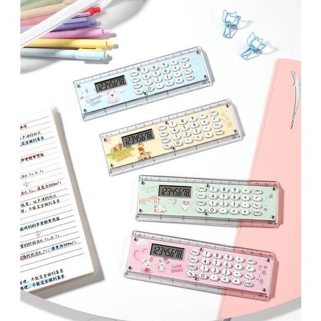 

2in 1 Kalkulator Penggaris Multifungsi 8 Digit 15cm AST