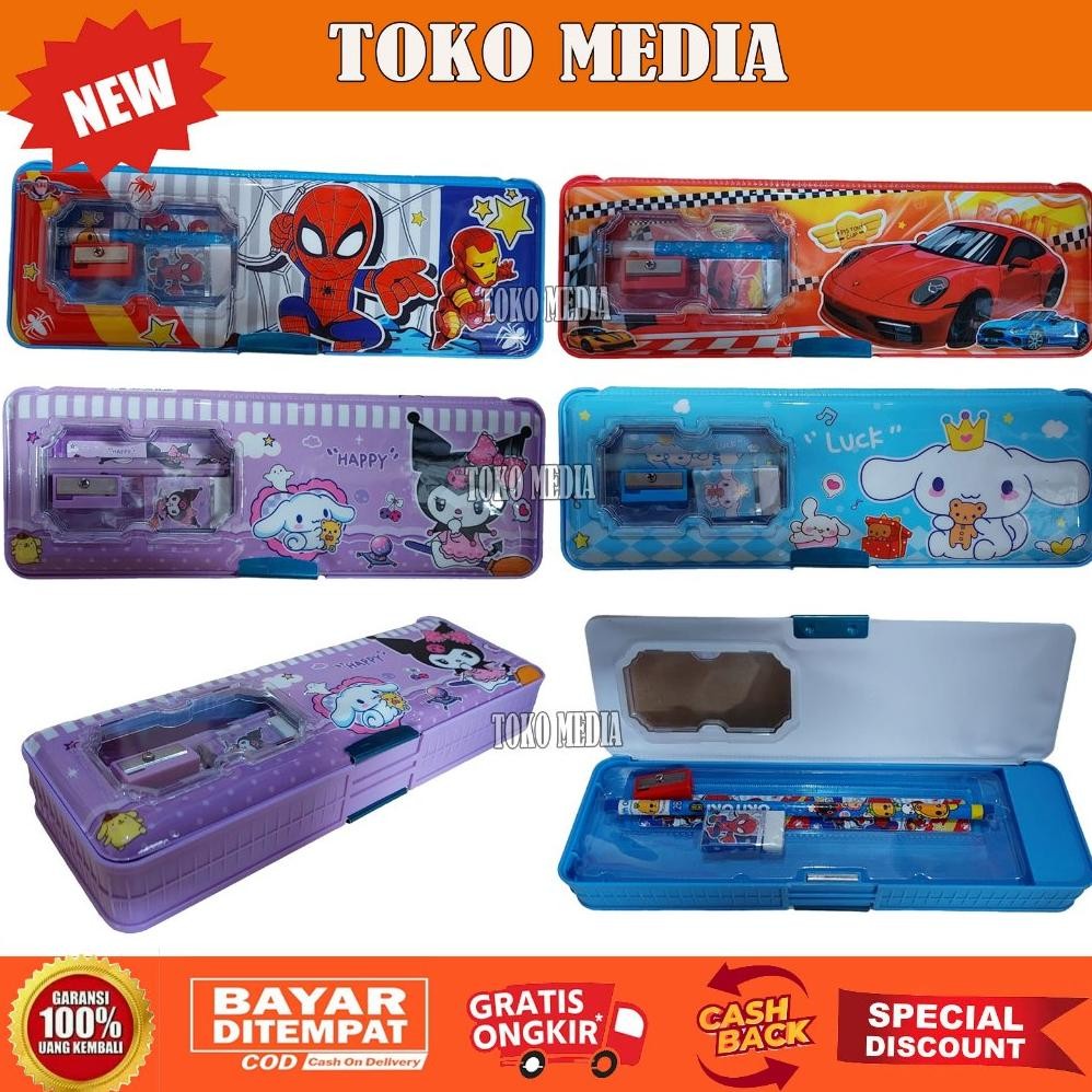 

Tempat Pensil Magnet Anak Kuromi Cinnamoroll spiderman Sudah Dengan Isinya cc-7821 AST