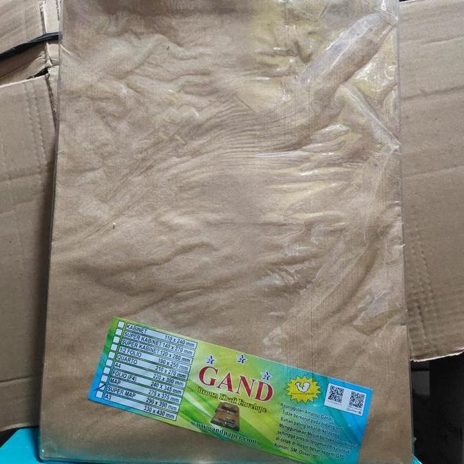 

gand amplop super map / pack isi 100 lembar coklat polos SS
