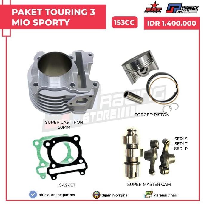 BRT Paket Touring 3 Bore UP Mio Sporty -Blok Piston-Noken AS RRA