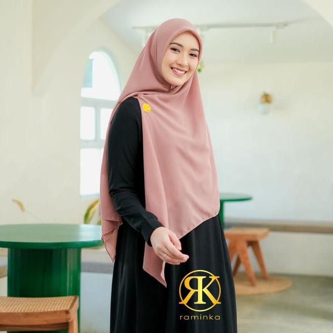 New Raminka Hijab Syari Fatimah Khimar Kerudung Instan Jilbab Instan Hijab Zipper Instan Jumbo Syari