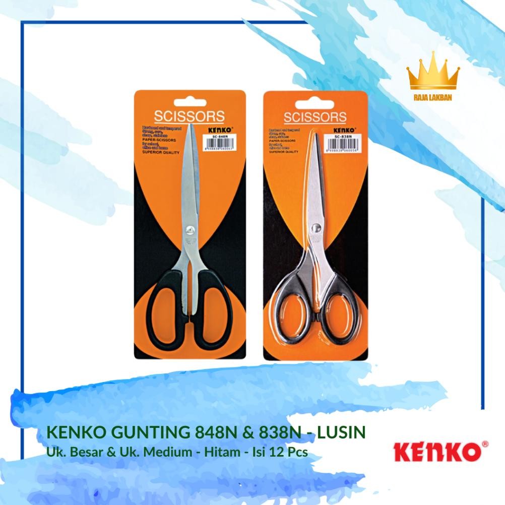 

Gunting Alat pemotong kertas Kenko KS-848N & KS-838N/ Besar & Kecil/ Hitam - Lusin AST