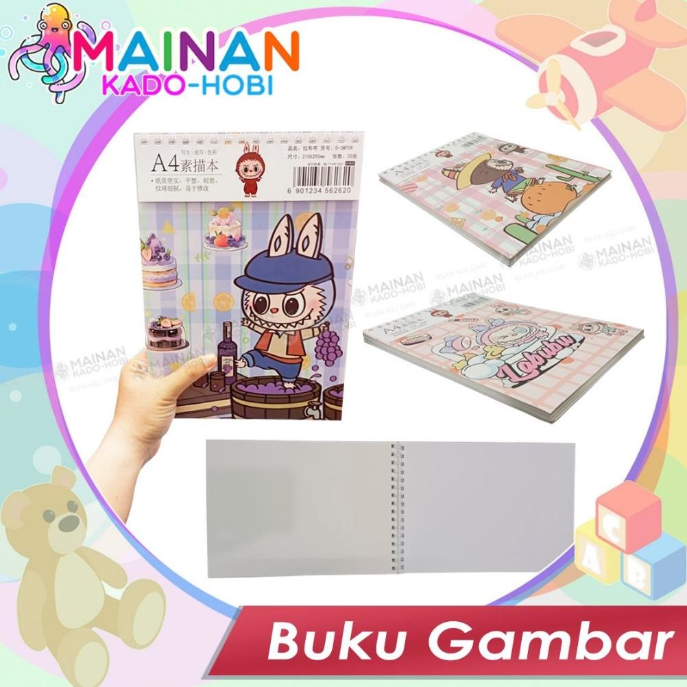 

BUKU GAMBAR MEWARNAI DRAWING BOOK UKURAN A4 KARAKTER MONSTER LABUBU 35 PAGE AST