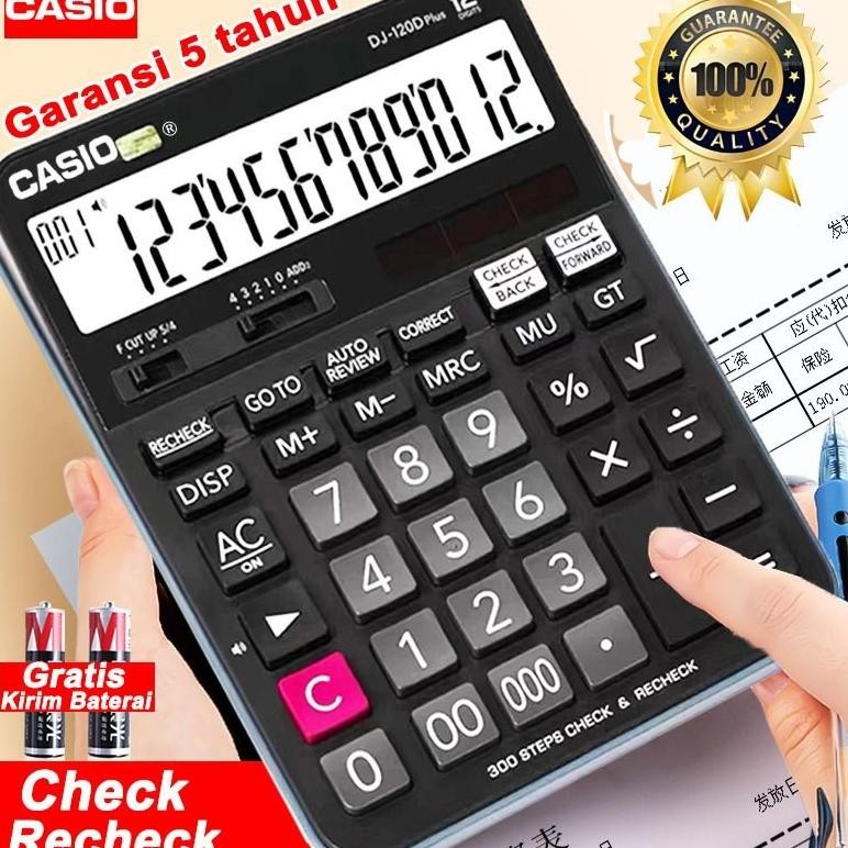 

[Promosi mulai sekolah]Kalkulator Scientific Casio DJ-120D PLUS/MJ-120D PLUS Kalkulator Meja Check Correct 100% asli AST