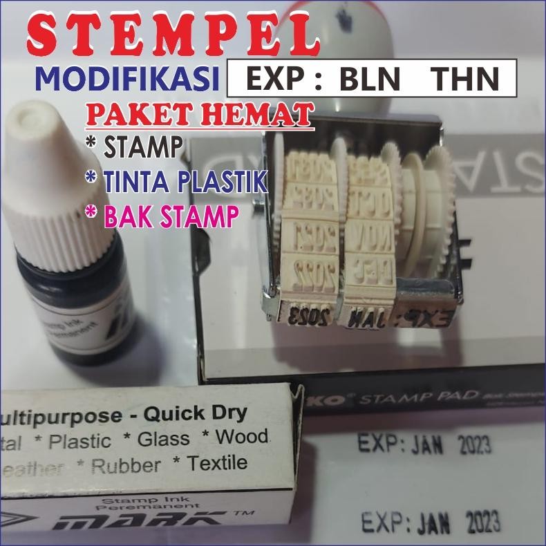 

STEMPEL EXPIRED (EXP: BLN THN) TINTA PERMANEN 1PAKET 3 BARANG AST