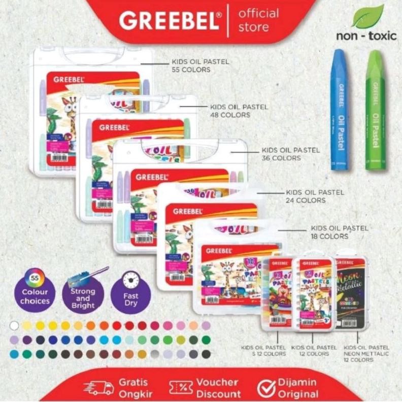 

Crayon Oil Pastel Greebel 18 warna ( 1set/18wrn ) AST