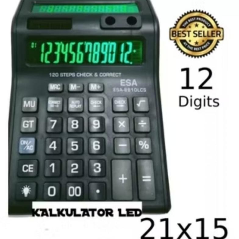 

ORIGINAL -KALKULATOR ESA UKURAN BESAR DUA LAYAR LCD LED 12 DIGITS/KALKULATOR ESA 8810 LCS 2 LAYAR LCD LED AST