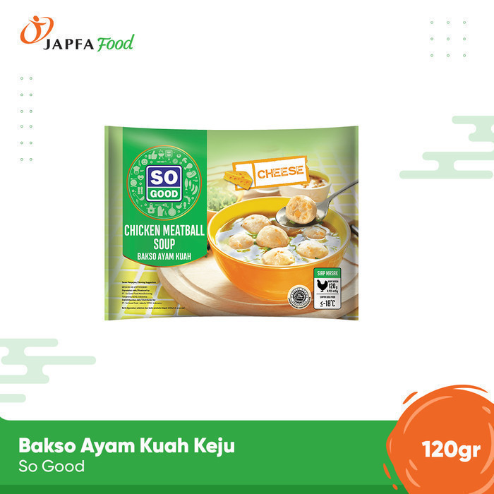 

So Good Bakso Ayam Kuah Keju 120gr / Bakso Ayam Keju Instant Halal dengan Kuah Spesial Siap Masak
