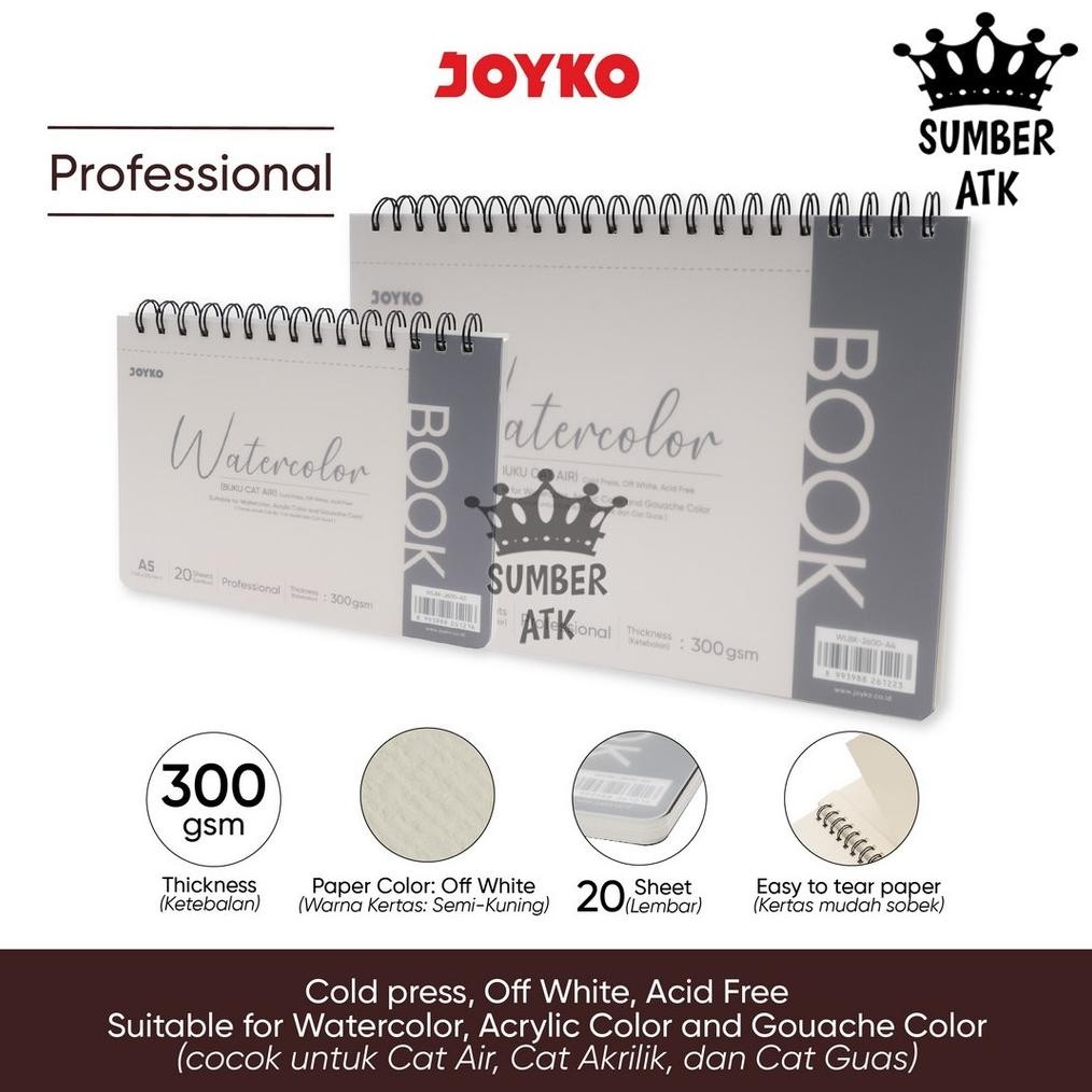 

Watercolor Book Buku Cat Air Joyko WLBK-2600 300 gsm 20 Sheets A5 A4 AST