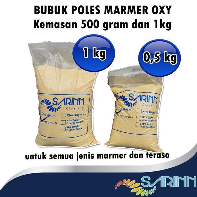NEW OBAT BUBUK POLES KRISTALISASI MARMER TERASO XTRA BRIGHT OXY KEMASAN 0,5KG DAN 1KG MARBLE TERRAZO