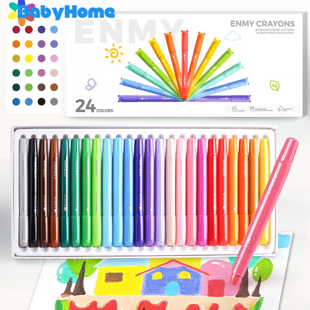 

Babyhome Crayon Set 12/24 Warna Silky Crayon Inti Putar, Tidak Kotor Tangan, Krayon Yang Dapat Dicuci, Peralatan Kantor [Gift Box] AST